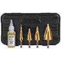 Klein Tools Step Bit Kit, Spiral DoubleFluted, VACO, 4Piece 25950